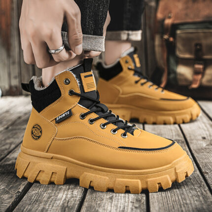 Men's winter suede high top Martin boots men's workwear shoes trendy and versatile thick sole - Image 6