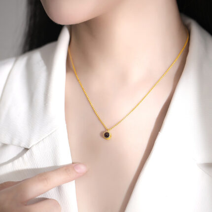 Necklace, a pair of men's and women's engraved photos, projection, I love you pendant, collarbone chain - Image 4