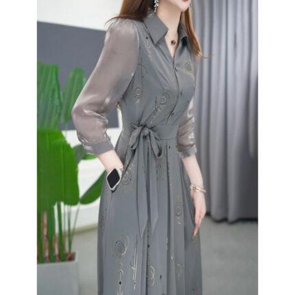 Womens Fashionable Long-sleeved Dress - Image 2