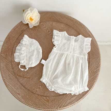 Baby Onesie Outfit Thin Royal Style Cute Set Short Sleeve Romper - Image 3