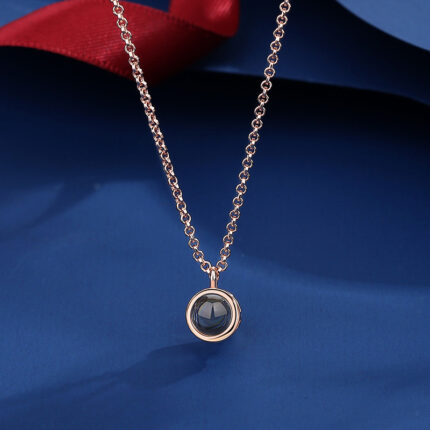 Necklace, a pair of men's and women's engraved photos, projection, I love you pendant, collarbone chain - Image 7