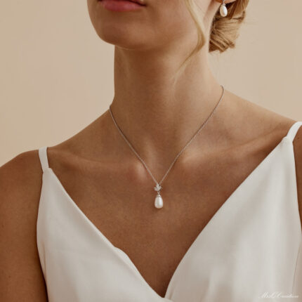 Pearl zircon collarbone chain - Image 4