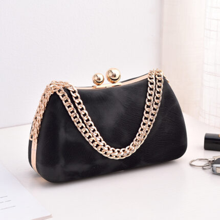 Black PU dinner minimalist handbag - Image 2