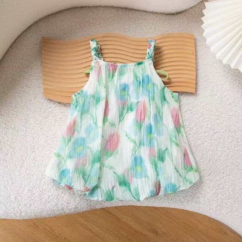 Cute Baby Girl  Romper, Thin Sleeveless Princess Style Onesie