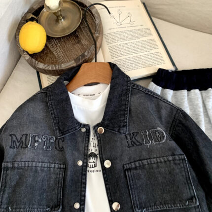 Girls' denim jacket versatile gradient jacket - Image 2