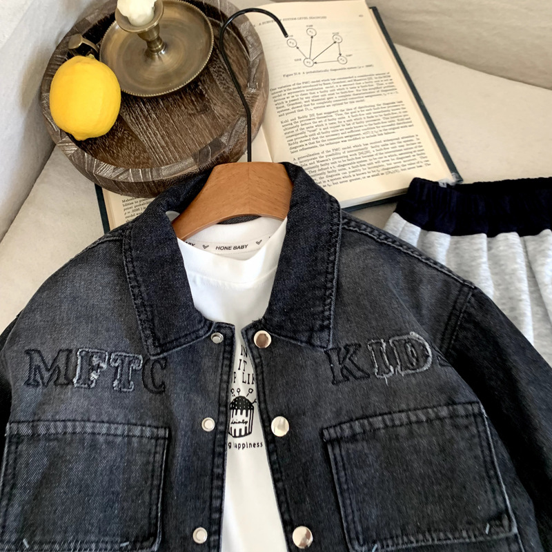 Girls' denim jacket versatile gradient jacket