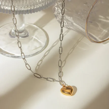 Stainless Steel Heart Pendant Necklace - Image 3