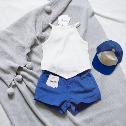Children's Klein Blue Corduroy Shorts for Girls - Image 4