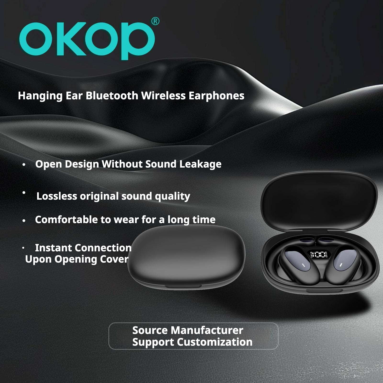 KP-214 New Model Wireless Bluetooth Ear Hook Headphones OWS Open Ear Design High Fidelity Audio Long Battery Life And Noise Cancellation - Image 6