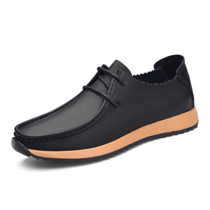 Casual breathable lace up lazy shoes retro leather shoes for men - Image 9