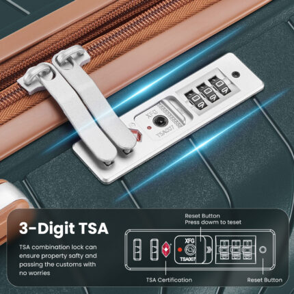 Luggage set of 4 pieces (14/20/24/28) with 4 360 degree silent rotating wheels made of PP material and durable TSA lock - Image 19