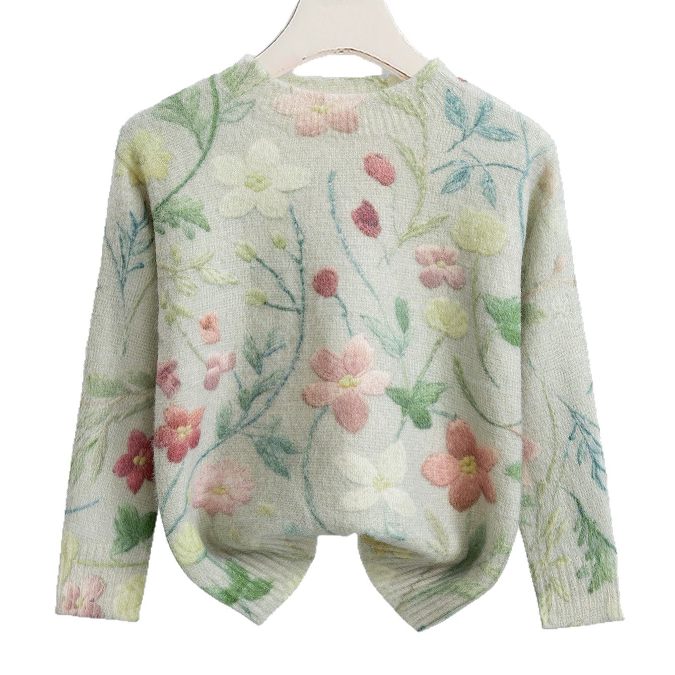 Girls' Bottoming Shirt New Floral-print Sweater - Image 3