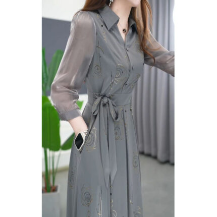 Womens Fashionable Long-sleeved Dress - Image 4