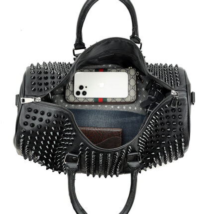 Rivet-studded Large-capacity Short-trip Tote Travel Bag - Image 3