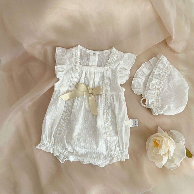 Baby Onesie Outfit Thin Royal Style Cute Set Short Sleeve Romper