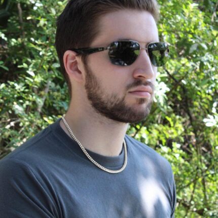 Stainless steel necklace with double-sided polished titanium steel chain - Image 5