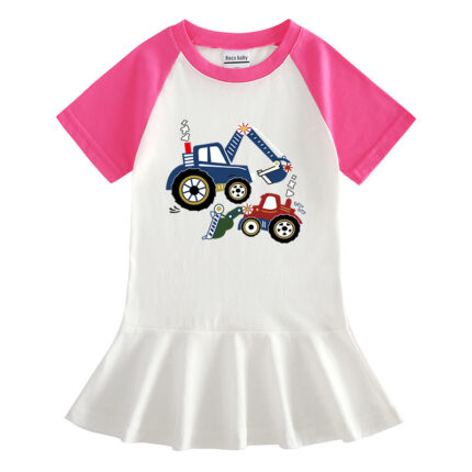 Cartoon half sleeved girls' dress - Image 6