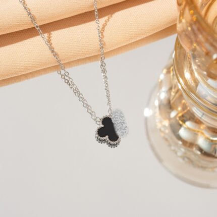 Lucky Clover Necklace Pendant Titanium Steel Double sided Beimu Clavicle Jewelry - Image 8