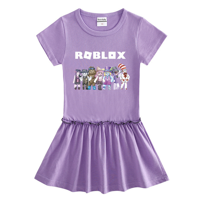 Children's short sleeved dress made of cotton
