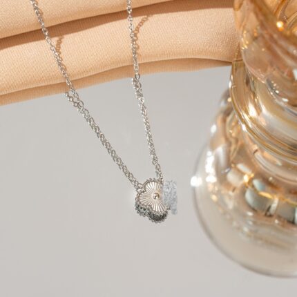 Lucky Clover Necklace Pendant Titanium Steel Double sided Beimu Clavicle Jewelry - Image 4