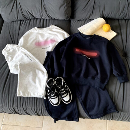 Loose sweatshirt girls' sweatpants two-piece set - Image 1