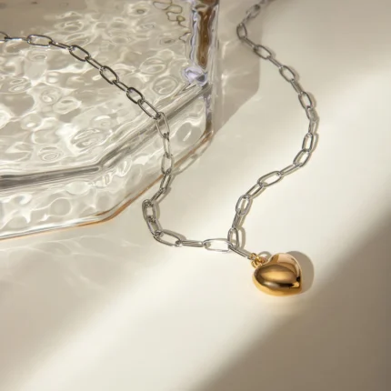 Stainless Steel Heart Pendant Necklace - Image 4
