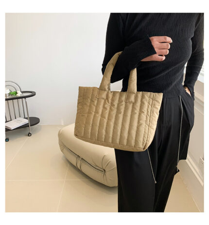 Large Capacity Simple Unique Handheld Bag Cotton Coat Shoulder Fashion Embroidery Tote Bag - Image 7
