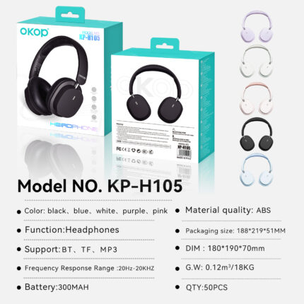 KP-H105 Best-Selling Over-Ear Bluetooth Headphones Sports-Ready Noise-Canceling Low-Latency Gaming Long Battery Life - Image 10