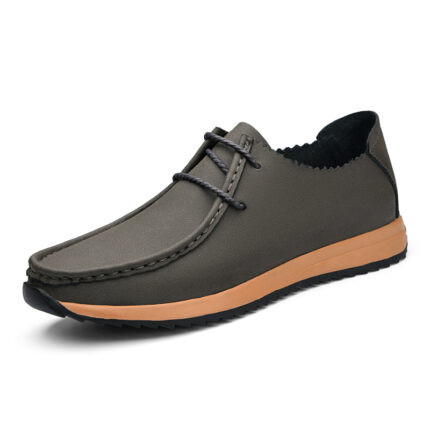 Casual breathable lace up lazy shoes retro leather shoes for men - Image 7