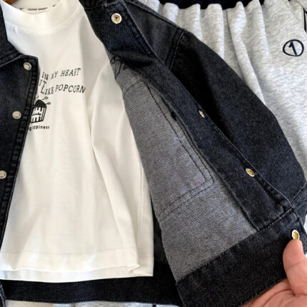 Girls' denim jacket versatile gradient jacket - Image 3