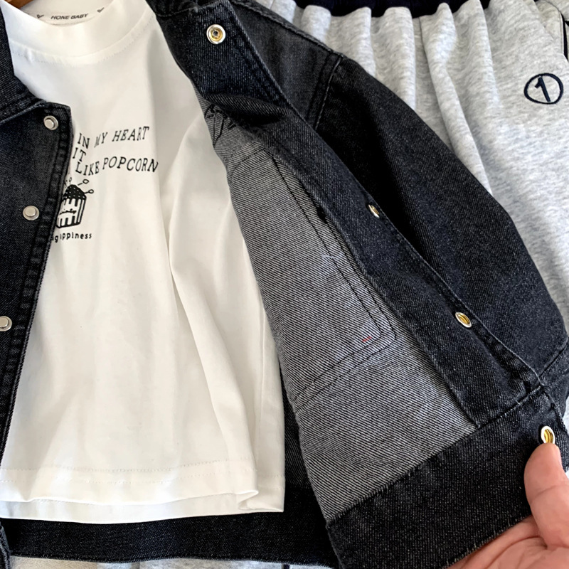 Girls' denim jacket versatile gradient jacket
