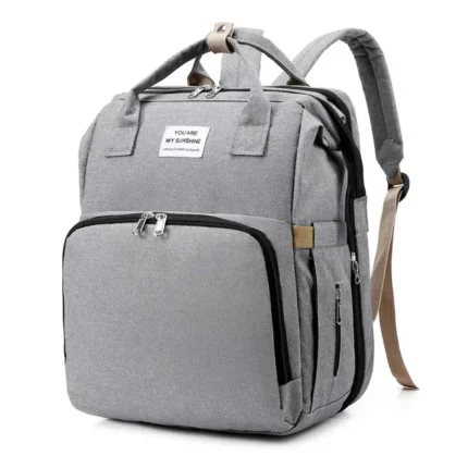 New Outdoor Folding Bag with Baby Can Sleep Mommy Bag Multi-functional Bottle Backpack Diaper Backpack - Image 5