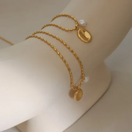Elliptical brand niche commuting fashion titanium steel necklace women's collarbone chain - Image 5