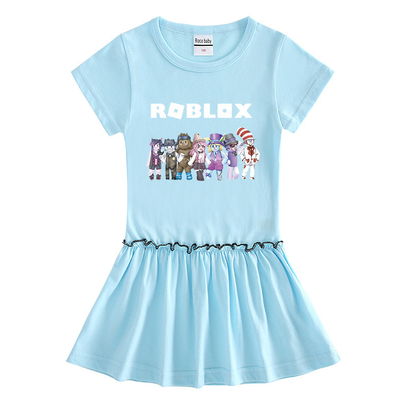 Children's short sleeved dress made of cotton