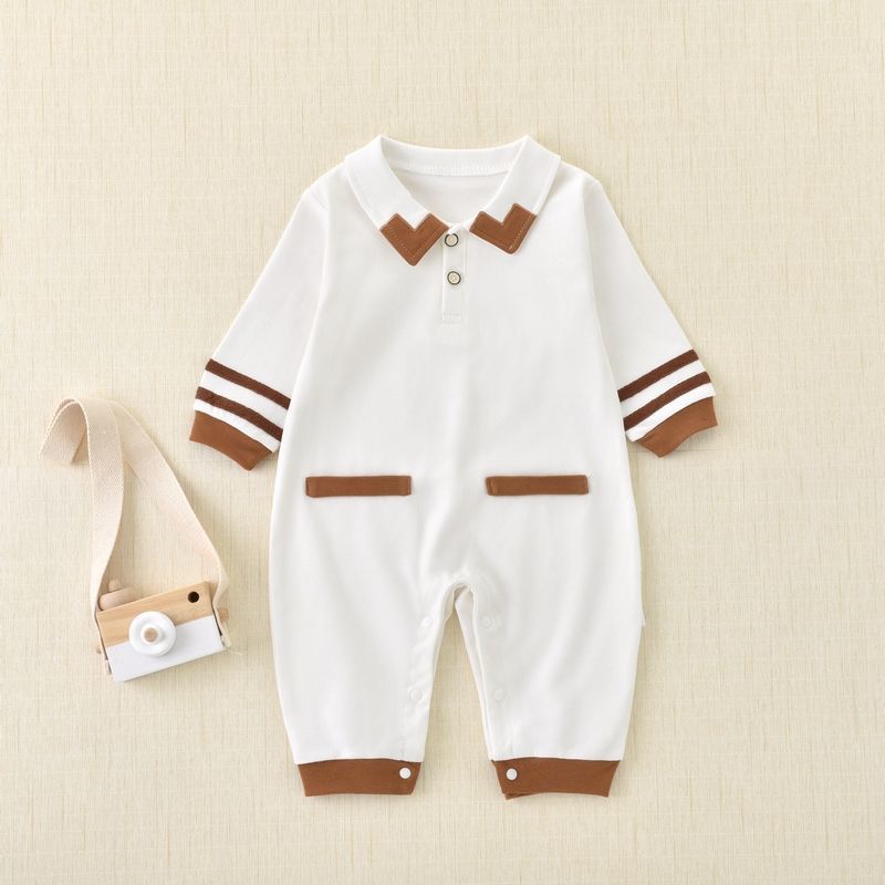 Long Sleeve Bodysuit, British Preppy Style, Stylish Baby Boy Onesie