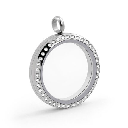 20mm/25mm/30mm Glass Floating Lockets Pendant Stainless Steel Magnetic Twist Closure Jewelry - Image 11