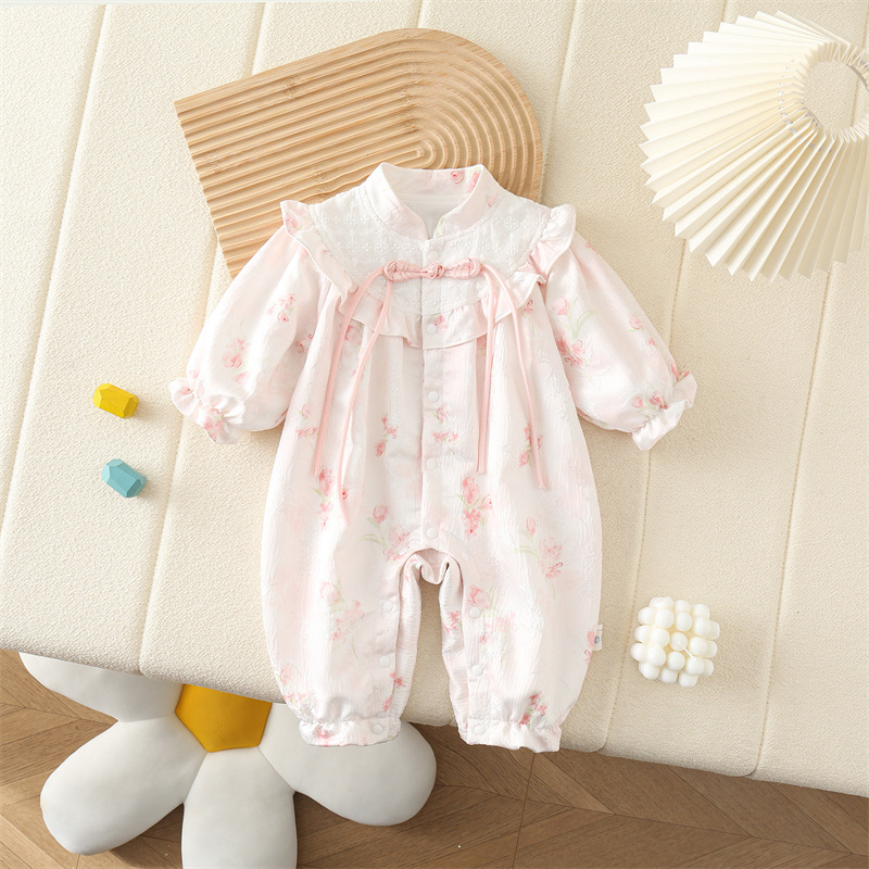 Baby Clothes Double-Layer Outerwear Sweet Full Moon First Birthday Girl Baby Cute Princess Bodysuit