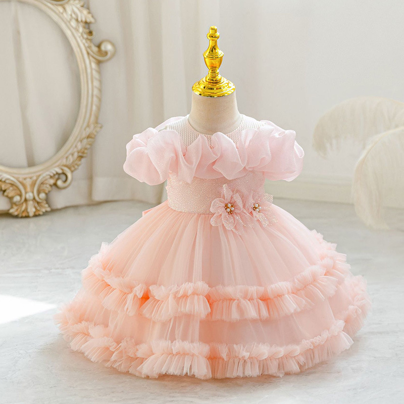 Children's fluffy mesh dress