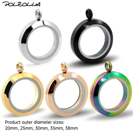 20mm/25mm/30mm Glass Floating Lockets Pendant Stainless Steel Magnetic Twist Closure Jewelry - Image 4