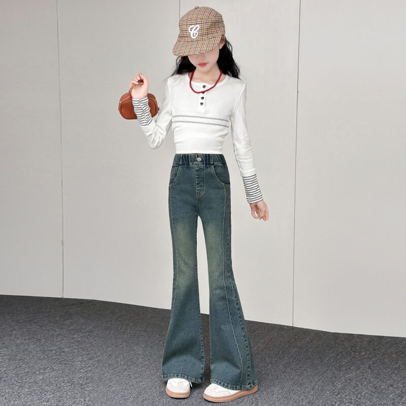 Charming Girls' Flared Jeans Pants