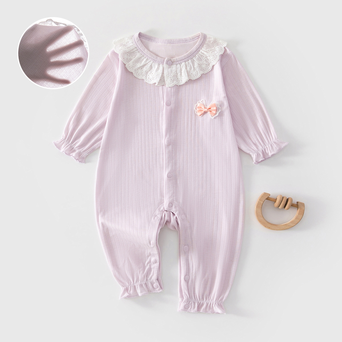 Baby Lightweight Outfit Girls' Long Sleeve Romper Sweet Princess - Image 4