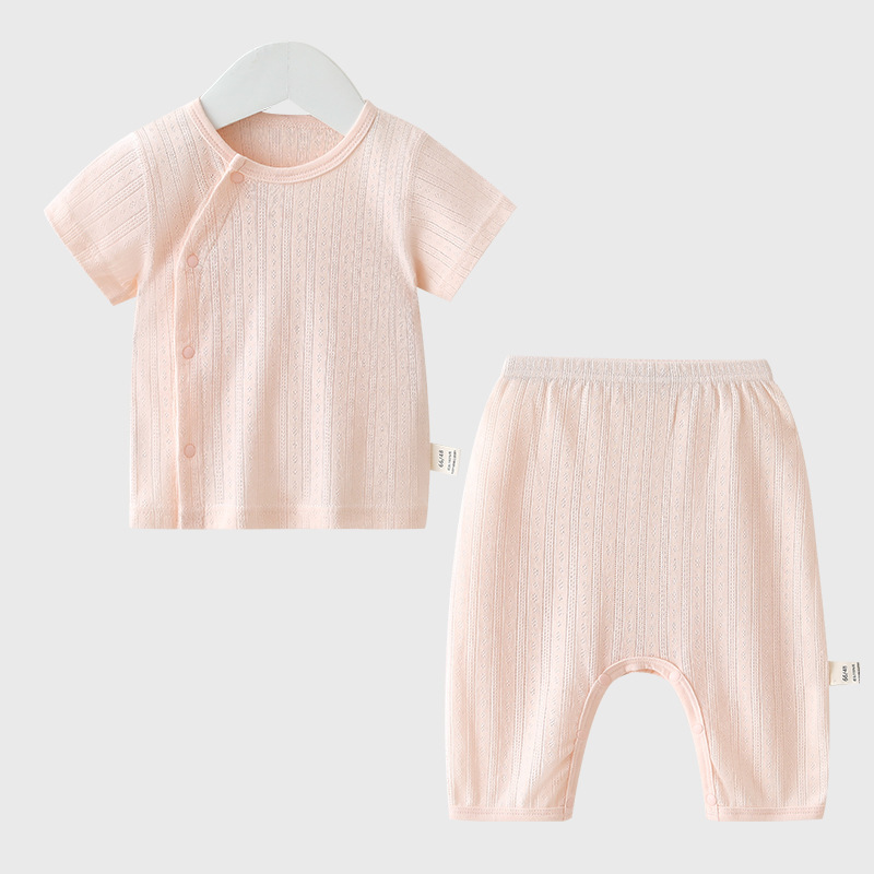 Baby Short Sleeve Long Pants Separated Set Lightweight Pure  Wear Top and Pants Two-Piece
