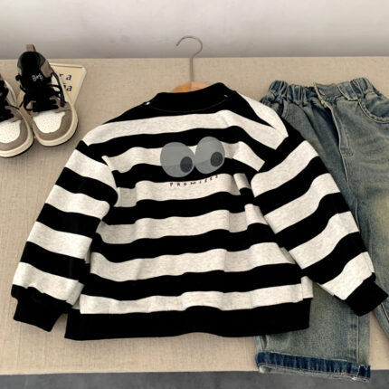 Striped Cardigan Versatile and Soft Top for Kids in Small and Medium Sizes - Image 2