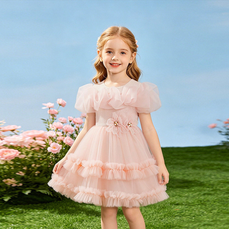 Children's fluffy mesh dress