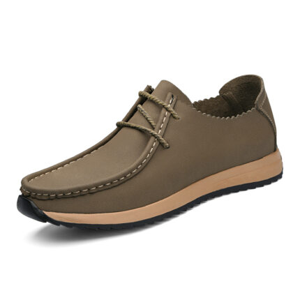 Casual breathable lace up lazy shoes retro leather shoes for men - Image 8