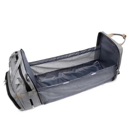 New Outdoor Folding Bag with Baby Can Sleep Mommy Bag Multi-functional Bottle Backpack Diaper Backpack - Image 4
