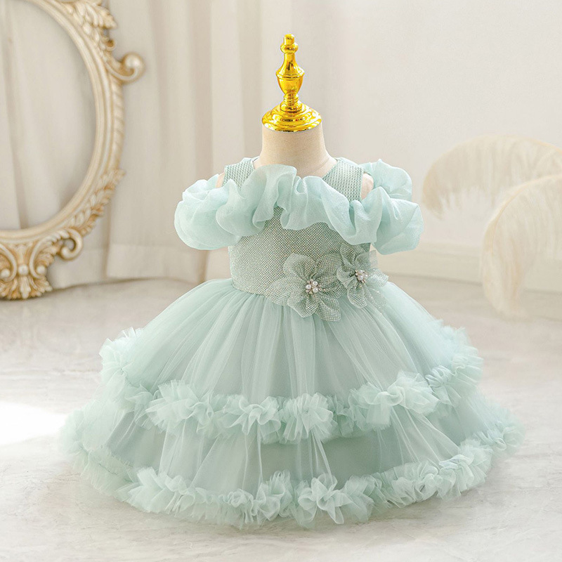 Children's fluffy mesh dress