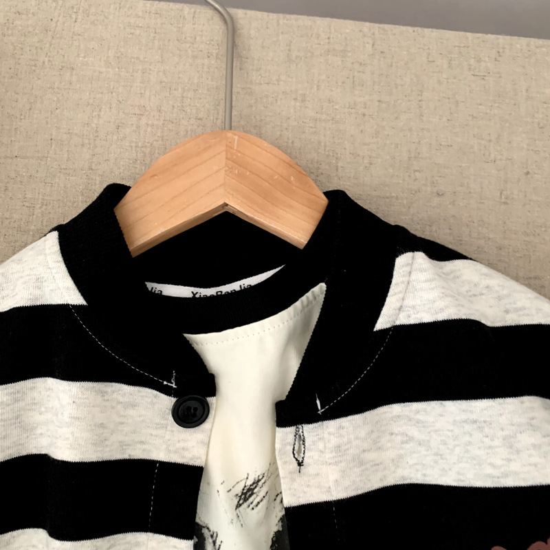 Striped Cardigan Versatile and Soft Top for Kids in Small and Medium Sizes