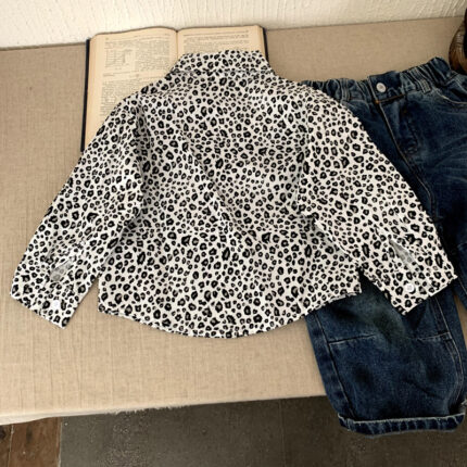 Boys' shirt leopard print versatile children's jacket - Image 4