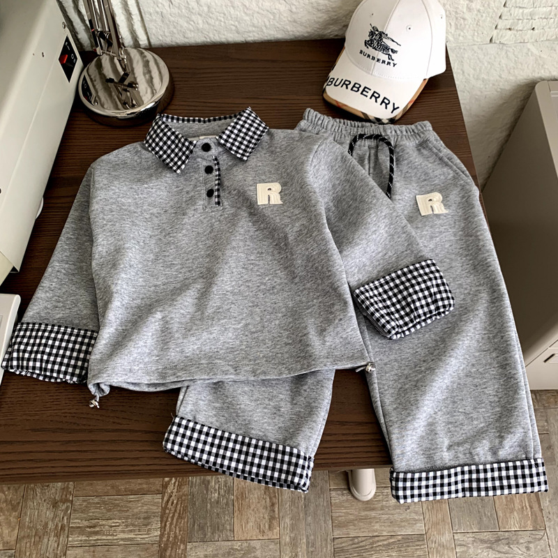 Two piece set of children's spring and autumn hoodies and pants